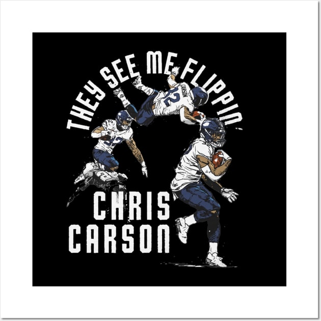 Chris Carson Seattle Flip Wall Art by Buya_Hamkac